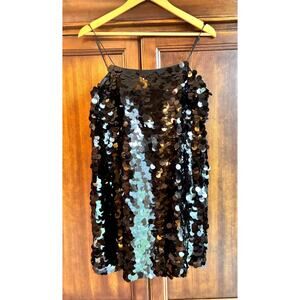 Sequins Mini Dress Going Out Top M P Black Sleeveless